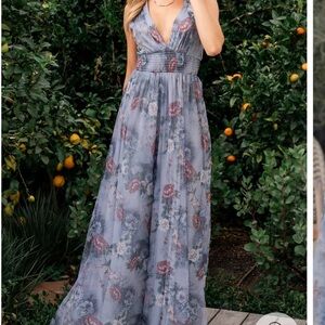 Baltic Born Floral Maxi Dress in Blue and Pink